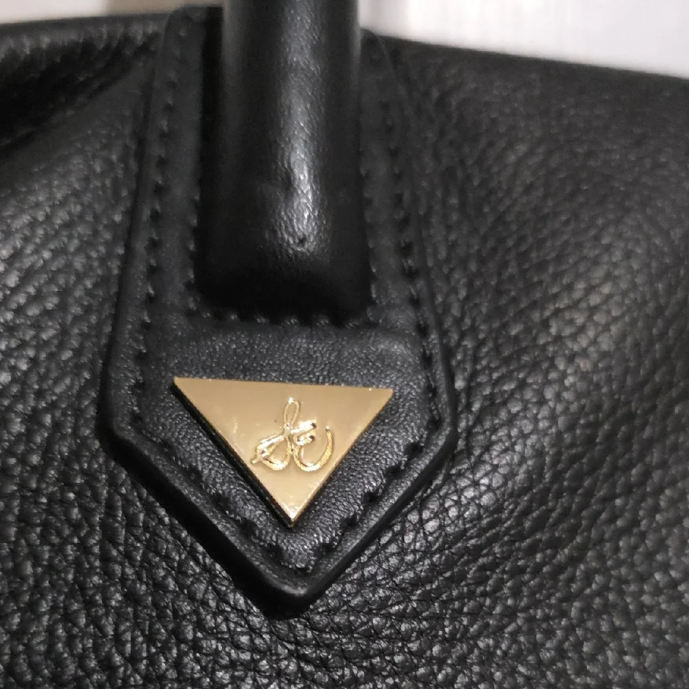 Sam Edelman Black‎ Handbag with Multicolor Pom-Pom.